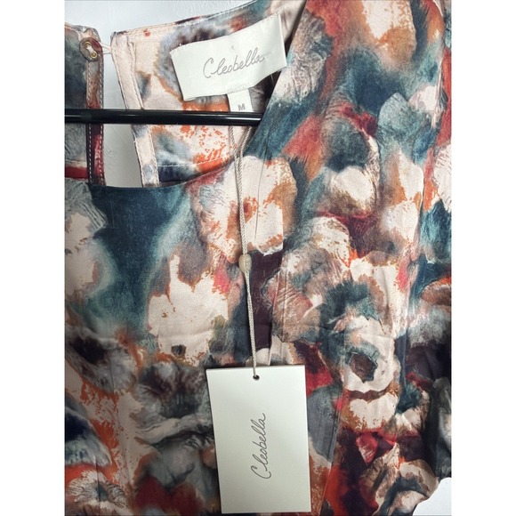 Cleobella Gia Abstract Floral Print Ankle Dress Multicolored Size M NWT - Picture 7 of 11